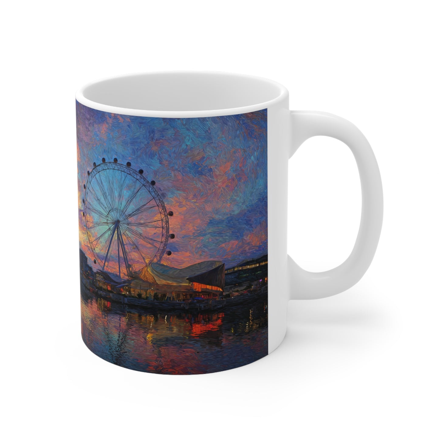 Surrealism Melbourne Observation Star and Docklands Ceramic Mug 325ml
