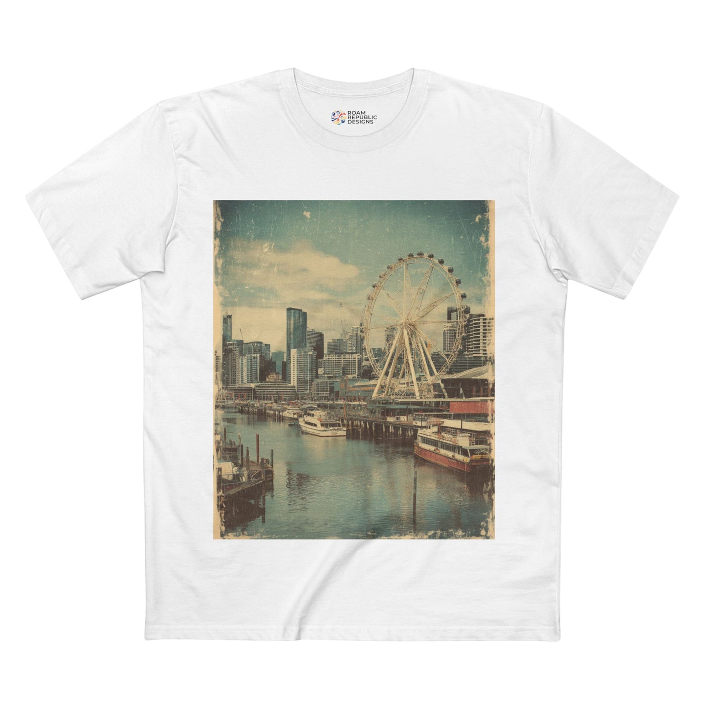 Vintage Docklands Observation Wheel Melbourne Unisex Tee
