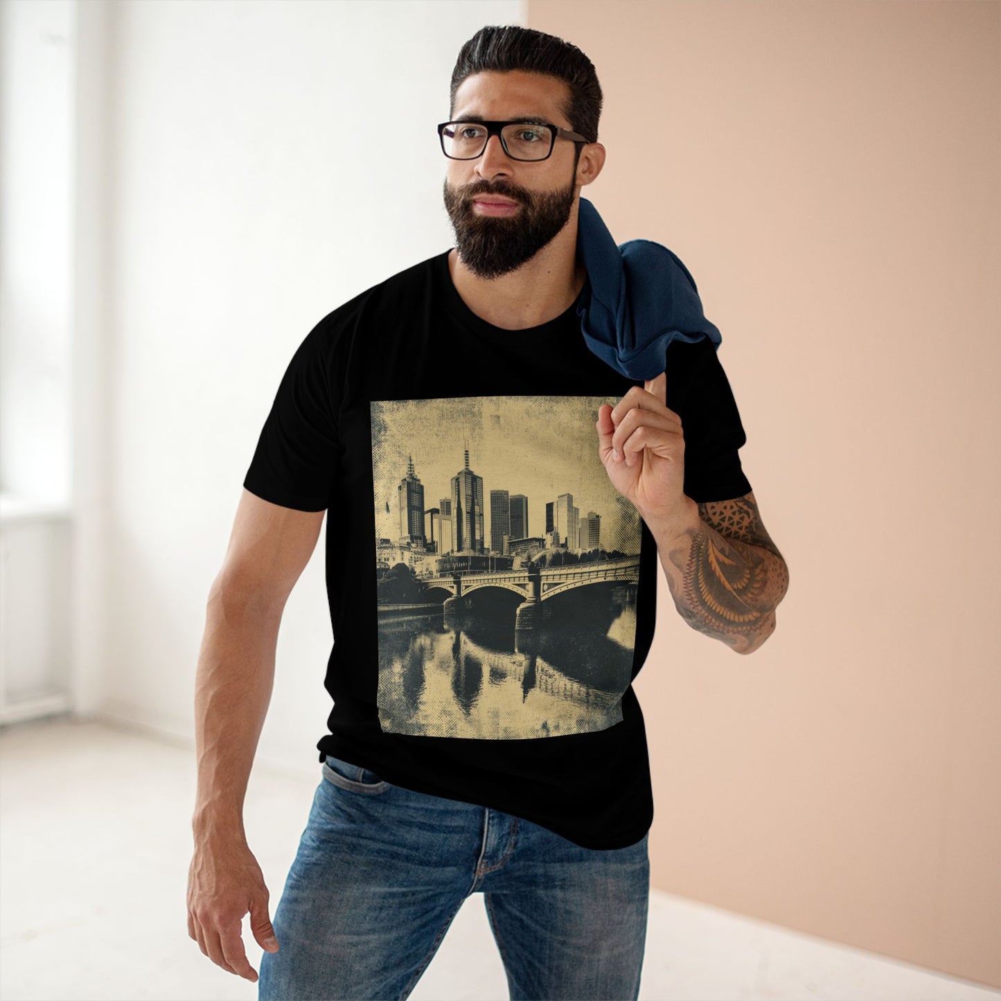 Vintage Yarra River and Princess Bridge Melbourne Unisex Tee