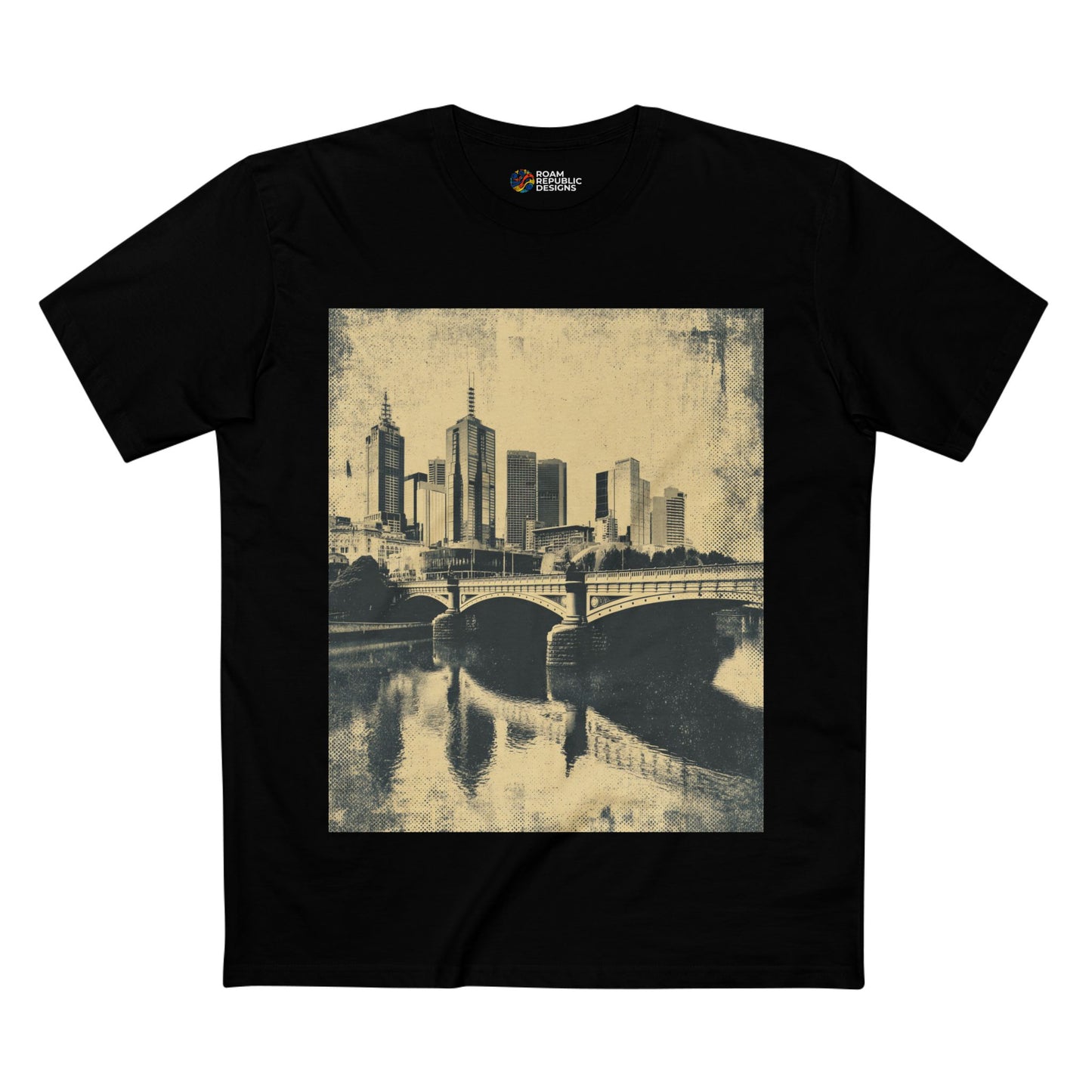 Vintage Yarra River and Princess Bridge Melbourne Unisex Tee