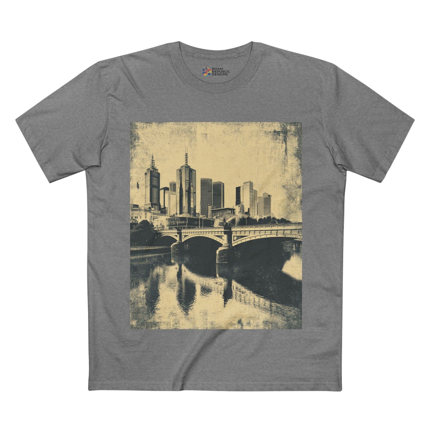 Vintage Yarra River and Princess Bridge Melbourne Unisex Tee