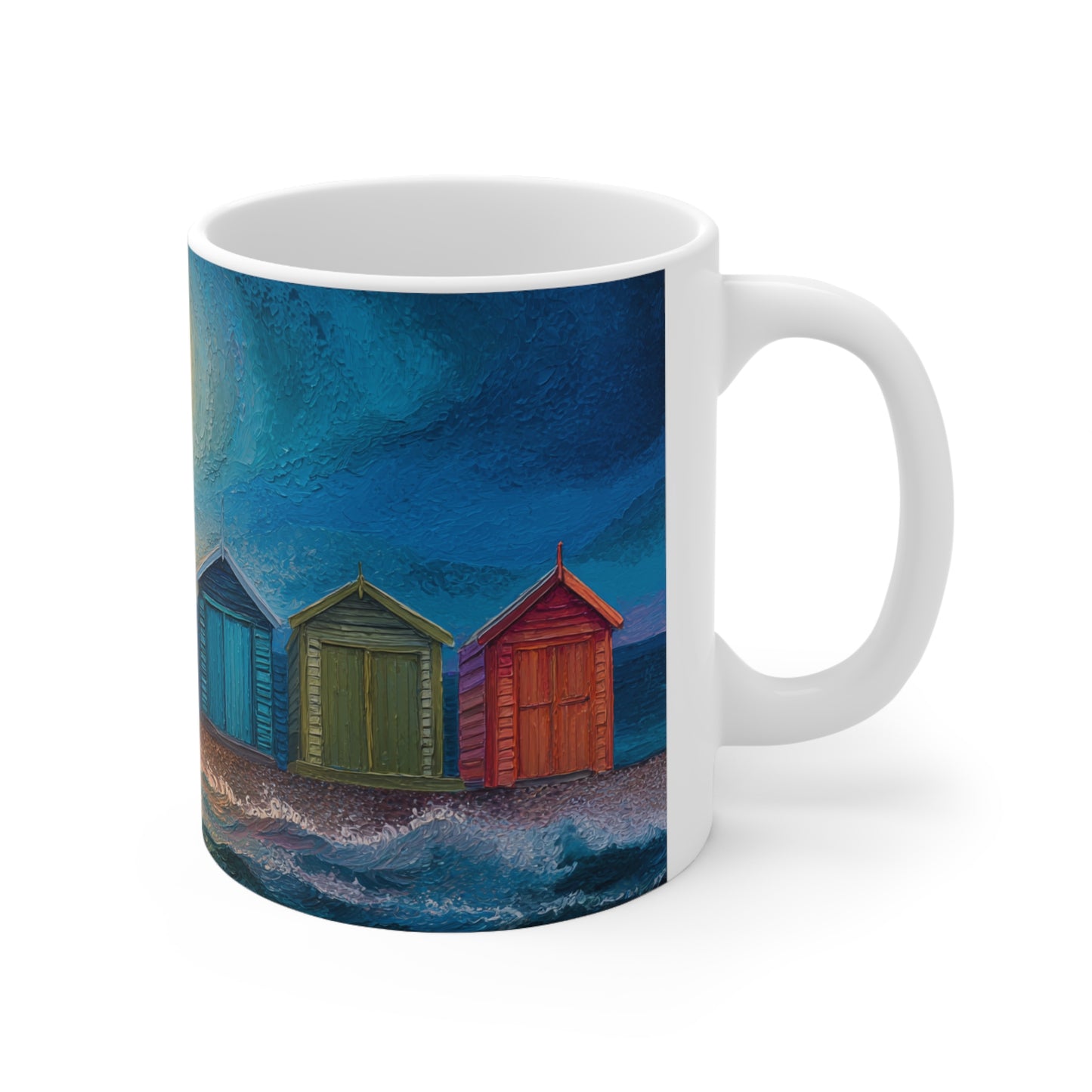 Surrealism Brighton Beach Bathing Boxes Ceramic Mug 325ml