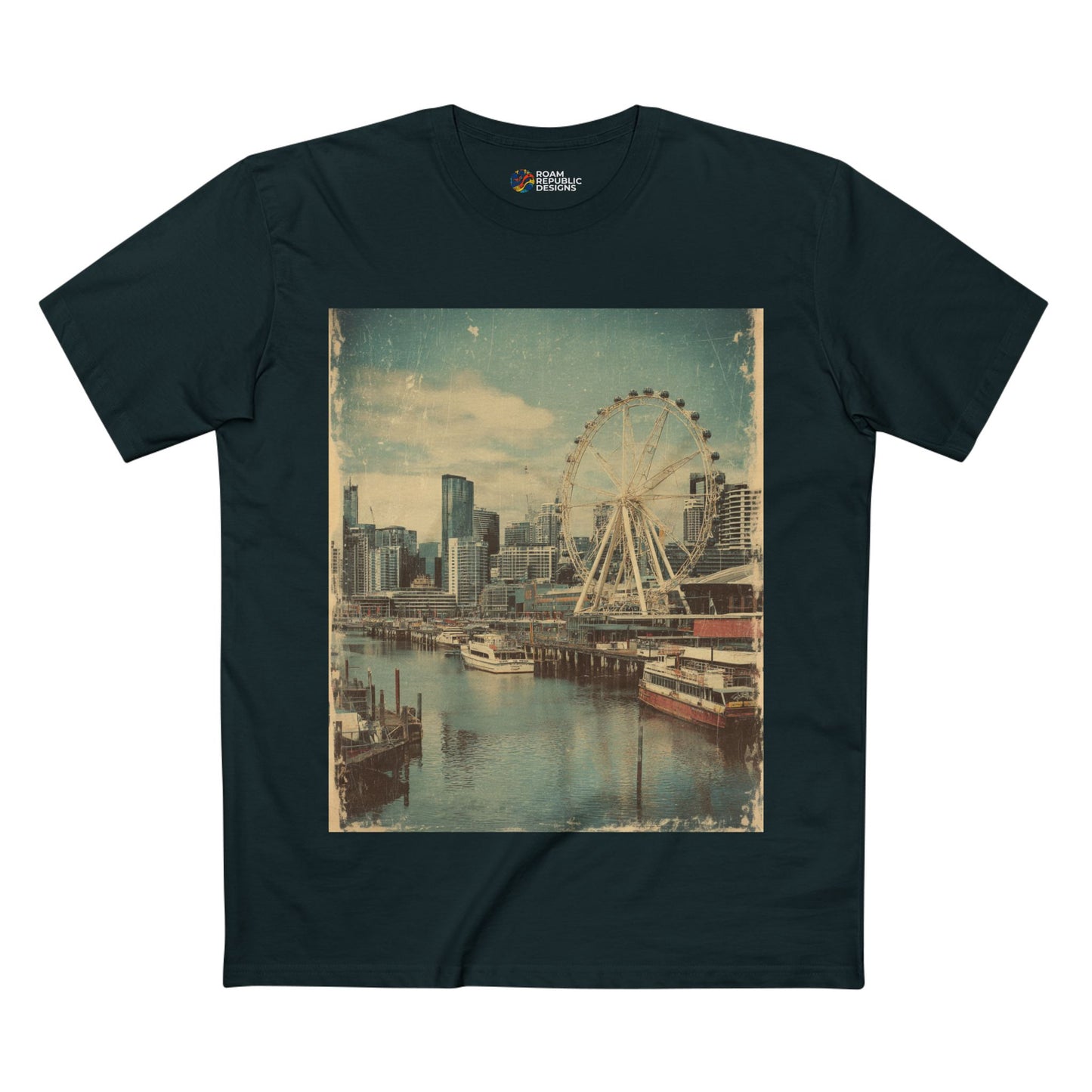 Vintage Docklands Observation Wheel Melbourne Unisex Tee