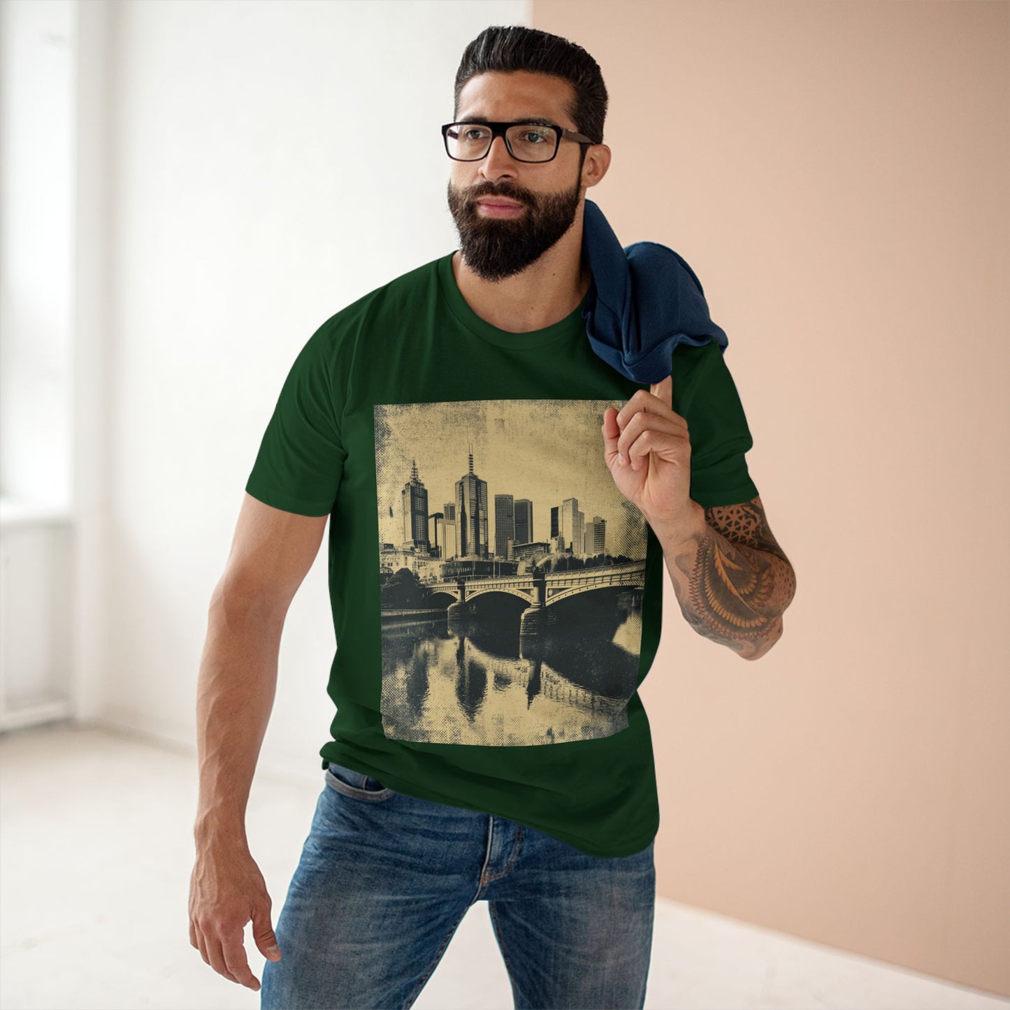 Vintage Yarra River and Princess Bridge Melbourne Unisex Tee