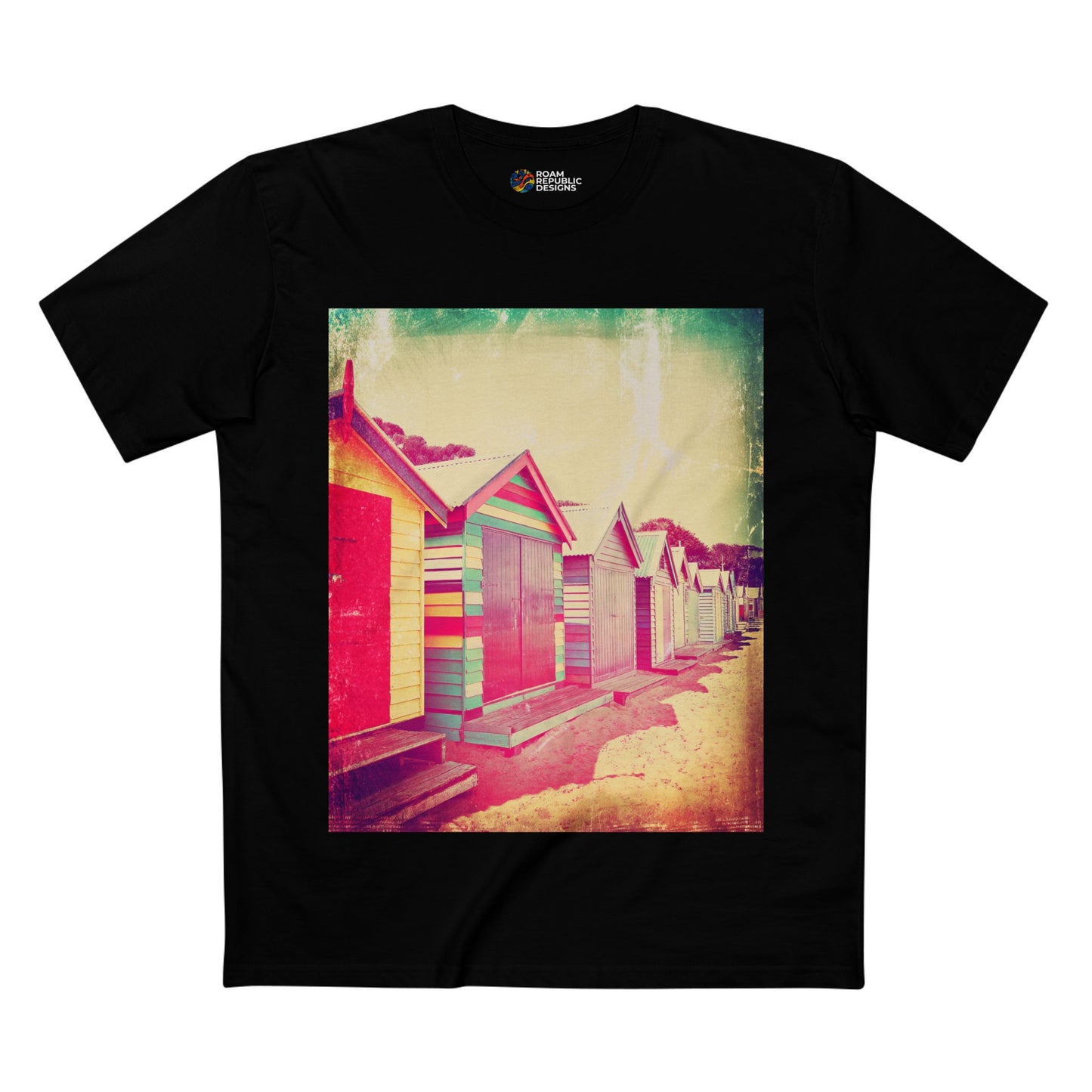 Vintage Brighton Bathing Boxes Melbourne Unisex Tee