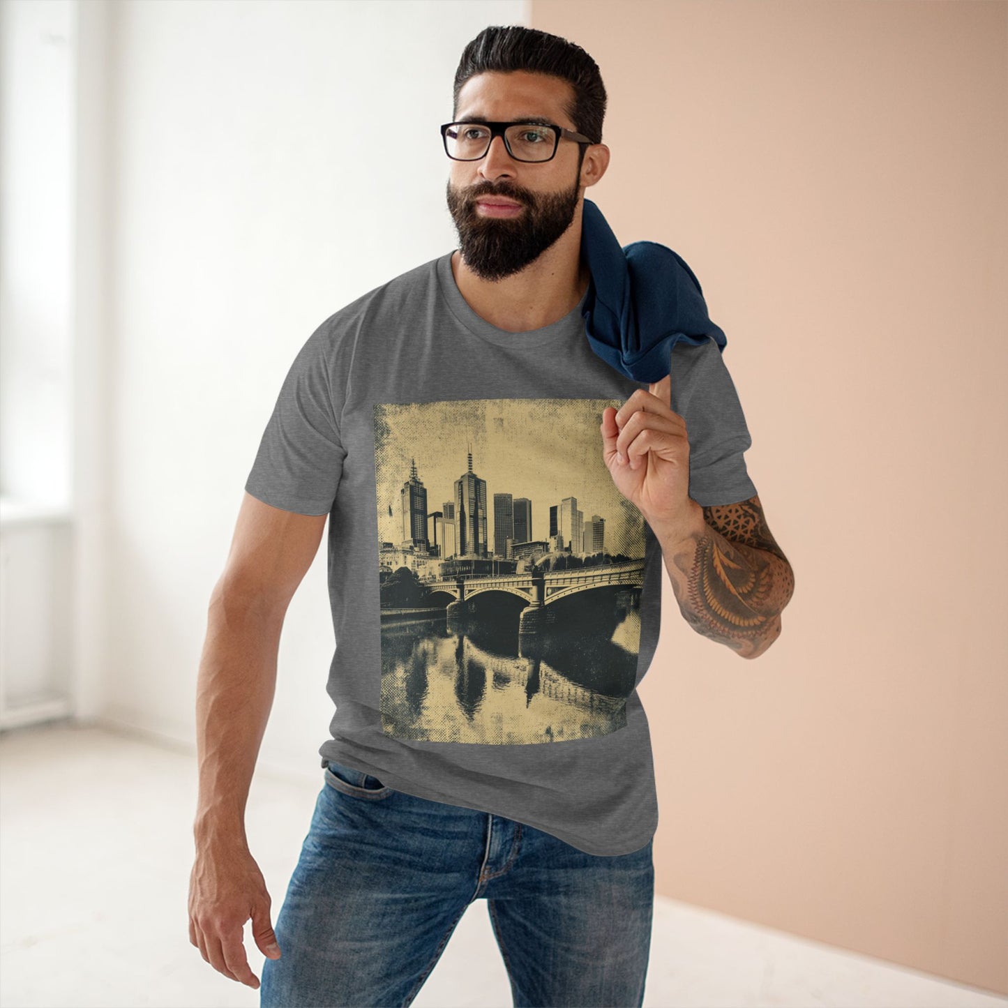 Vintage Yarra River and Princess Bridge Melbourne Unisex Tee
