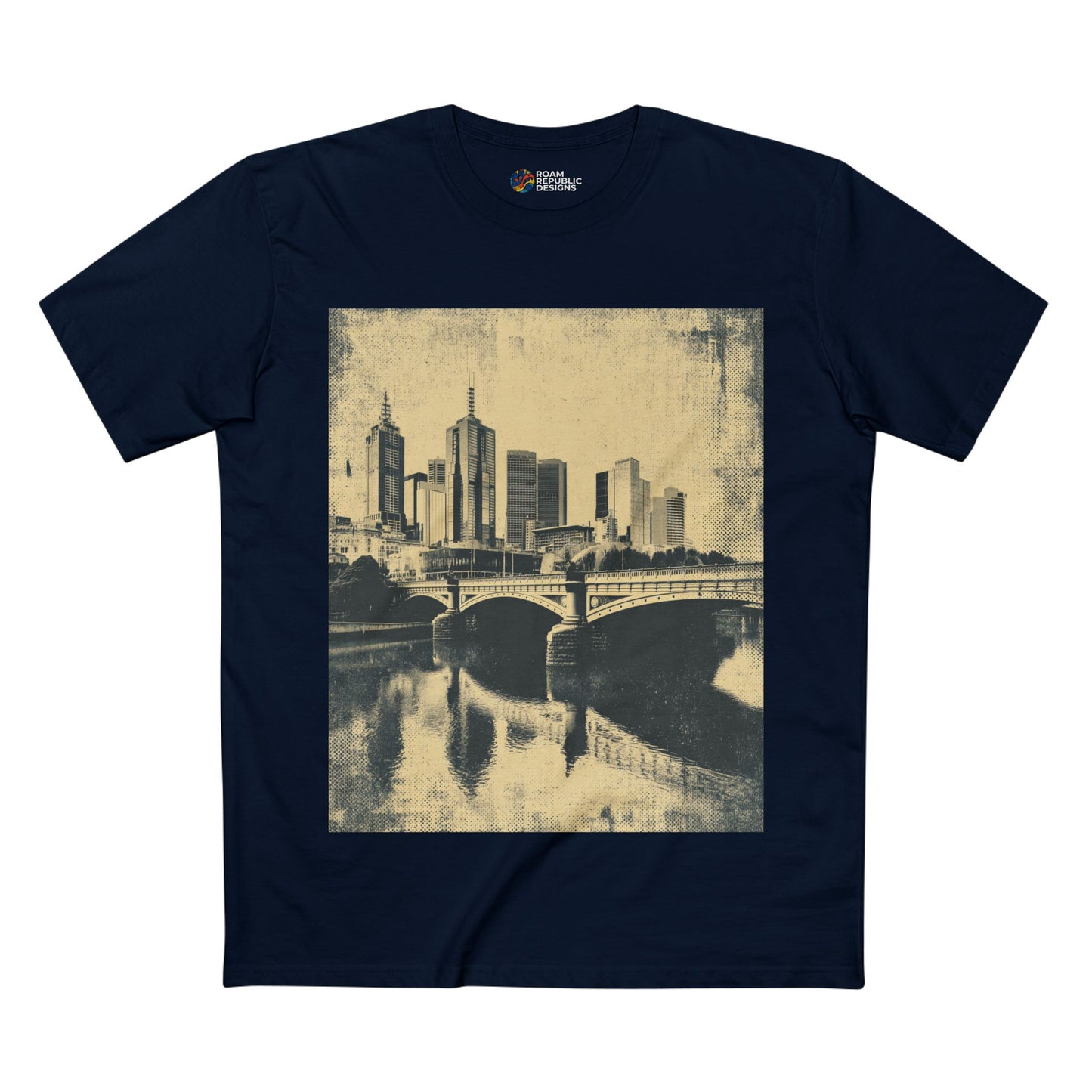 Vintage Yarra River and Princess Bridge Melbourne Unisex Tee