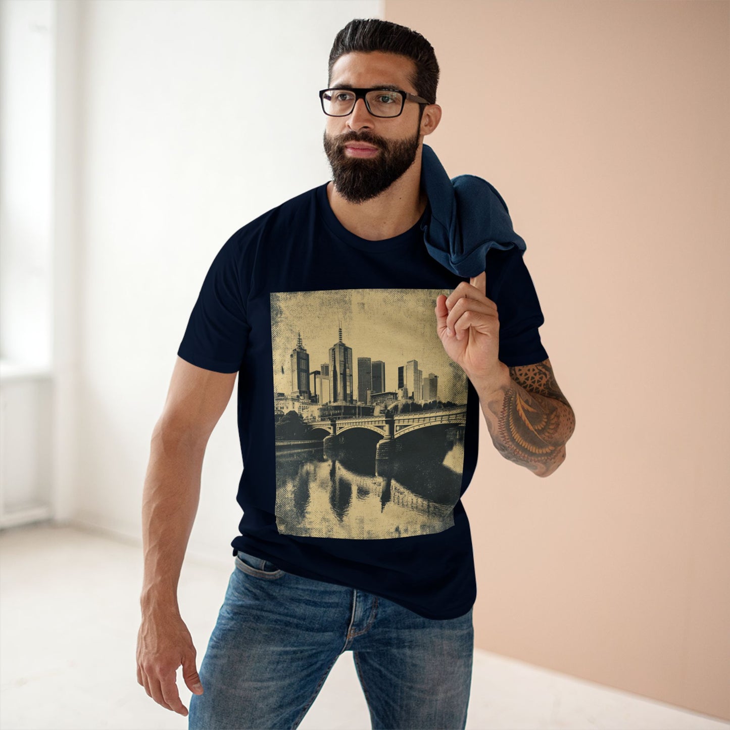 Vintage Yarra River and Princess Bridge Melbourne Unisex Tee