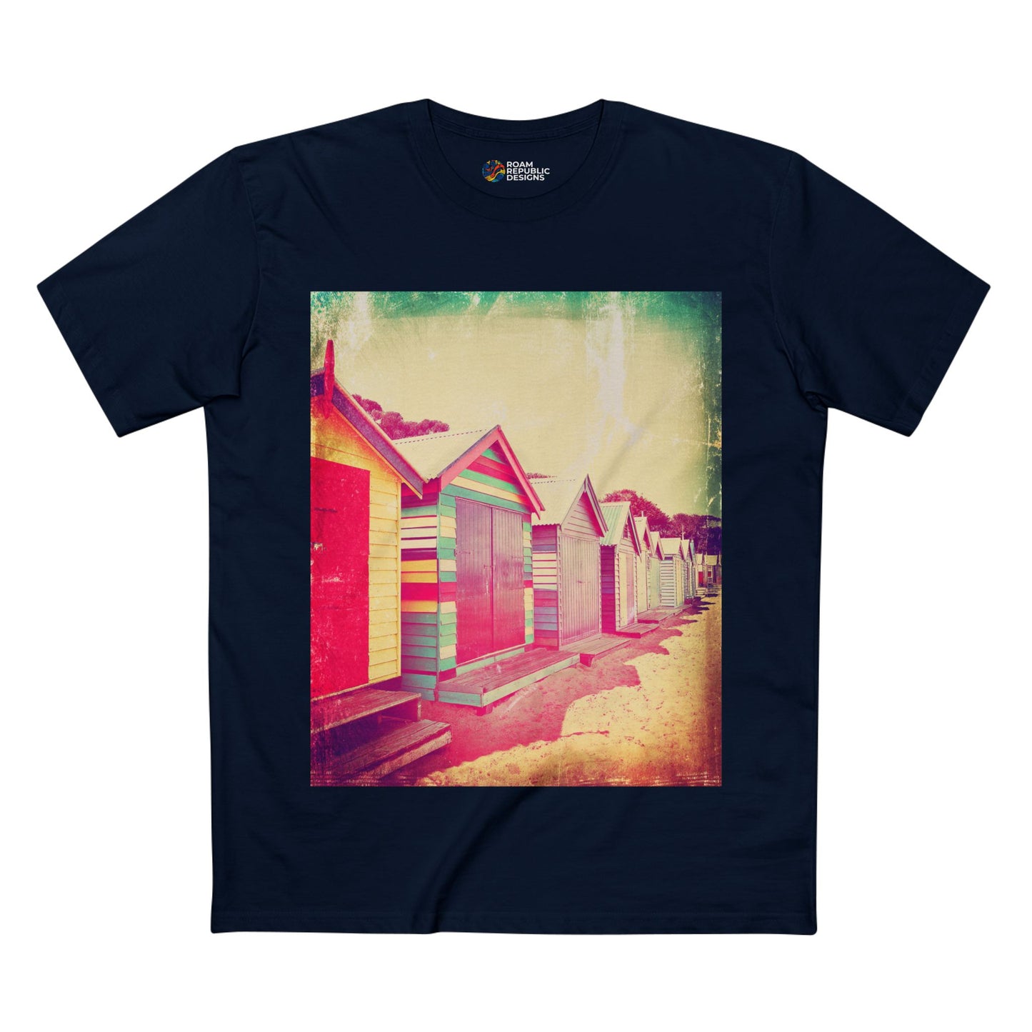 Vintage Brighton Bathing Boxes Melbourne Unisex Tee