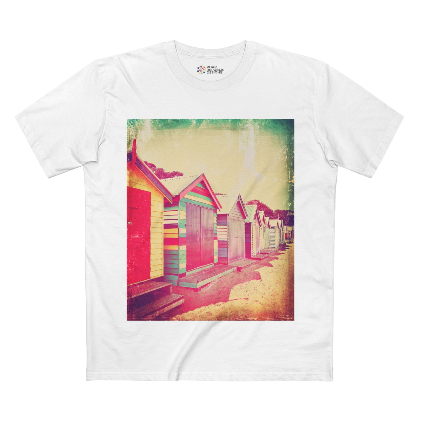 Vintage Brighton Bathing Boxes Melbourne Unisex Tee