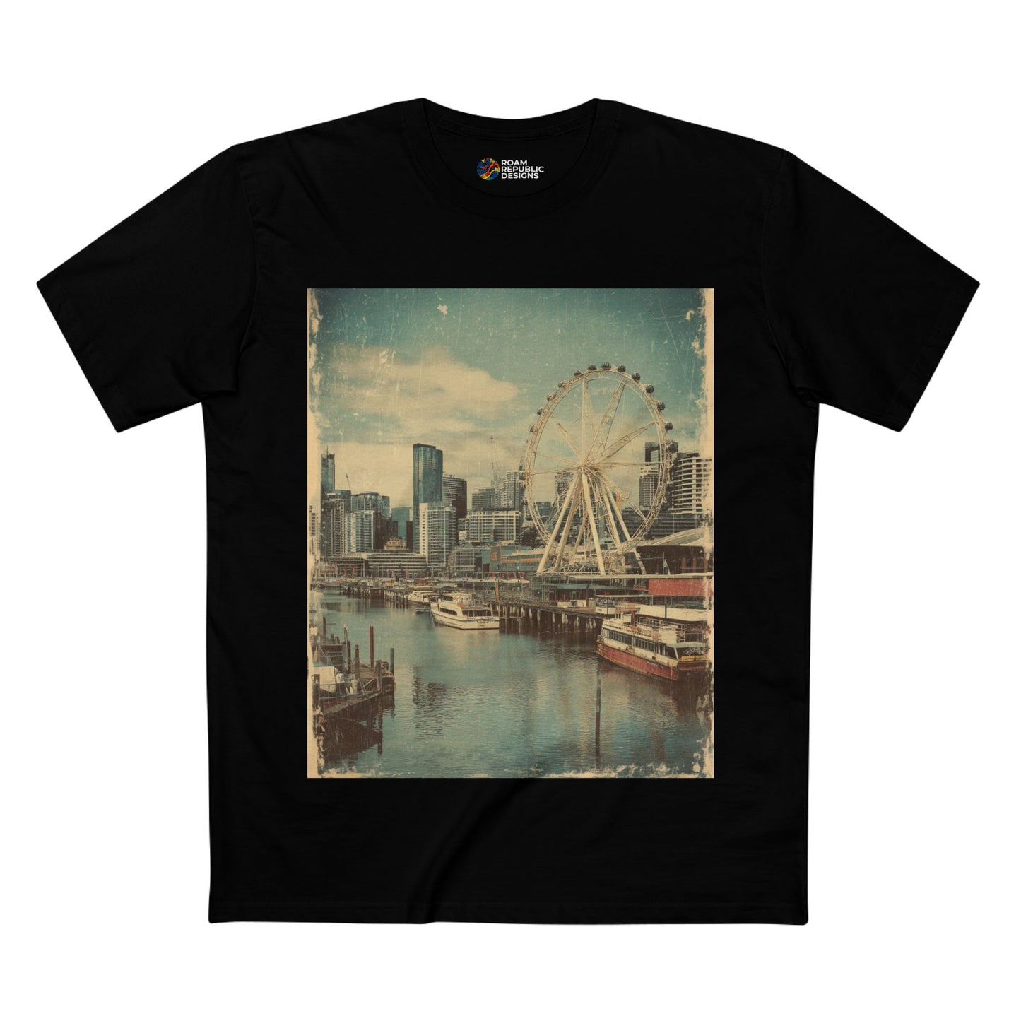 Vintage Docklands Observation Wheel Melbourne Unisex Tee