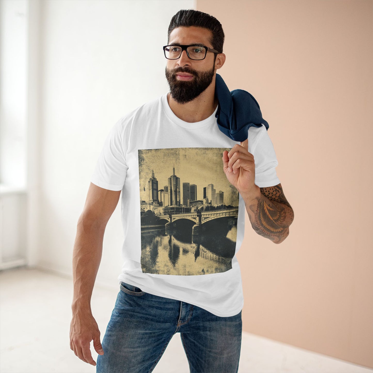 Vintage Yarra River and Princess Bridge Melbourne Unisex Tee