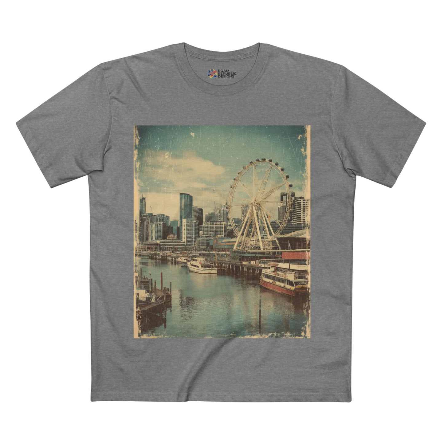 Vintage Docklands Observation Wheel Melbourne Unisex Tee