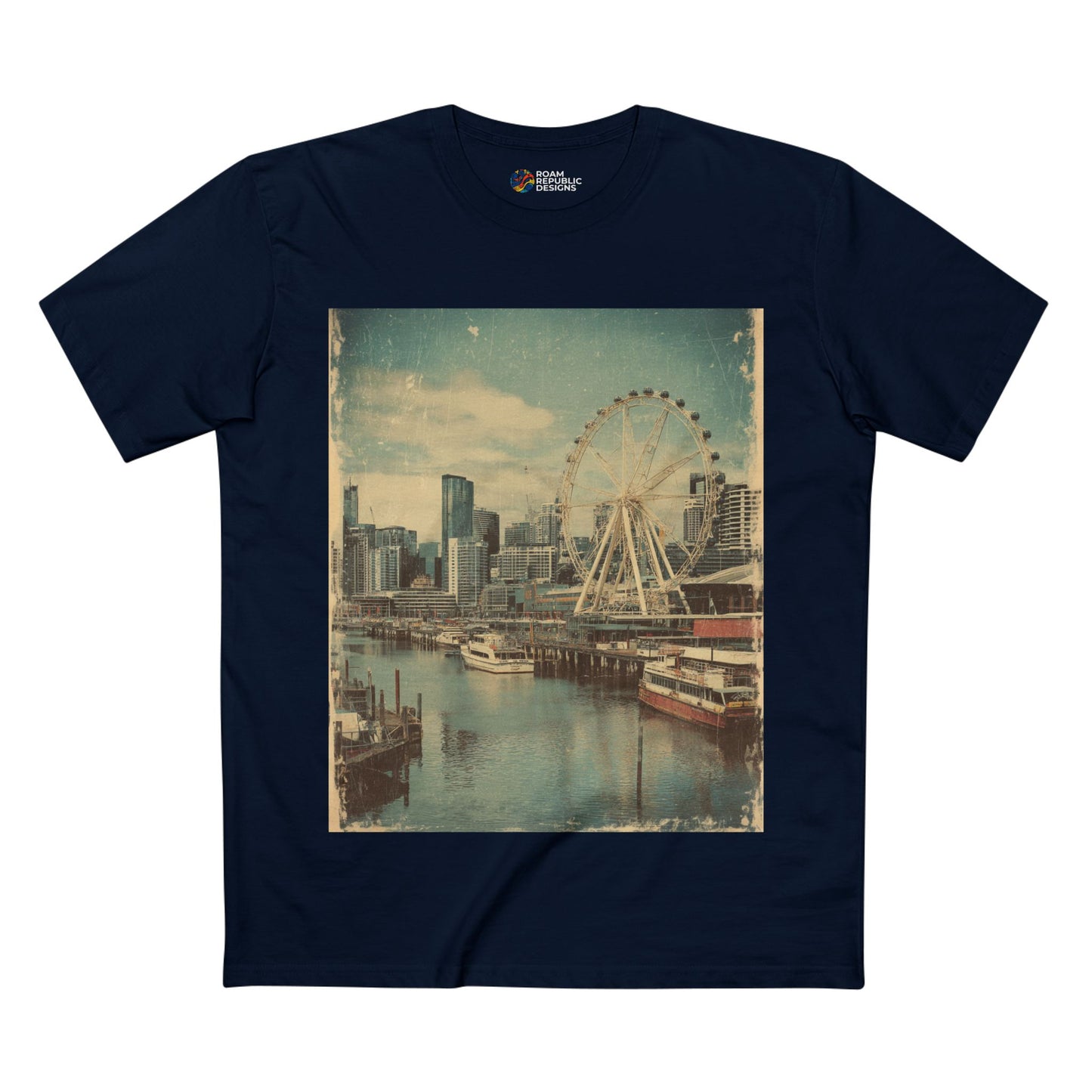 Vintage Docklands Observation Wheel Melbourne Unisex Tee