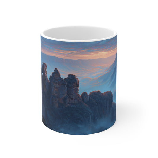 Surrealism Three Sisters Blue Mountains Sydney Ceramic Mug 325ml
