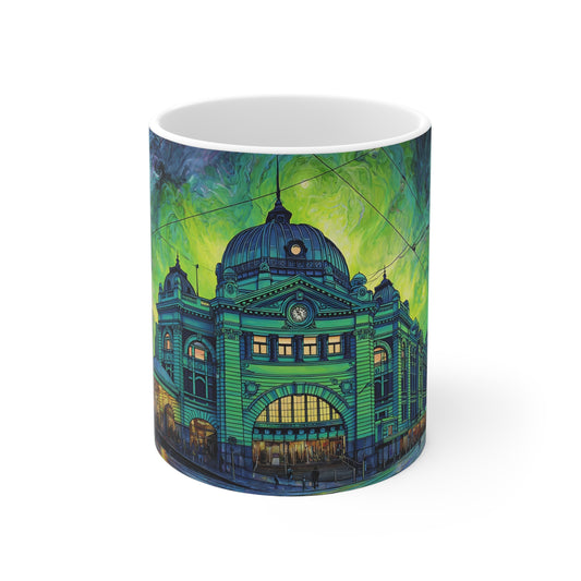 Surrealism Flinders Street Station Melbourne Ceramic Mug 325ml