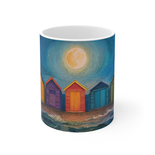 Surrealism Brighton Beach Bathing Boxes Ceramic Mug 325ml