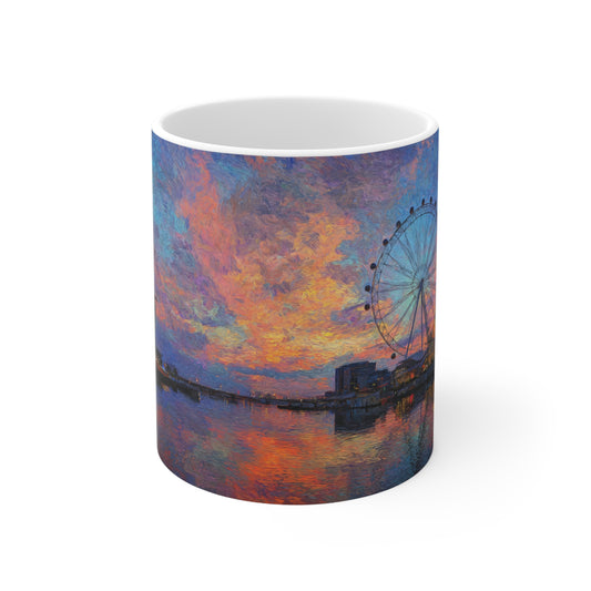 Surrealism Melbourne Observation Star and Docklands Ceramic Mug 325ml